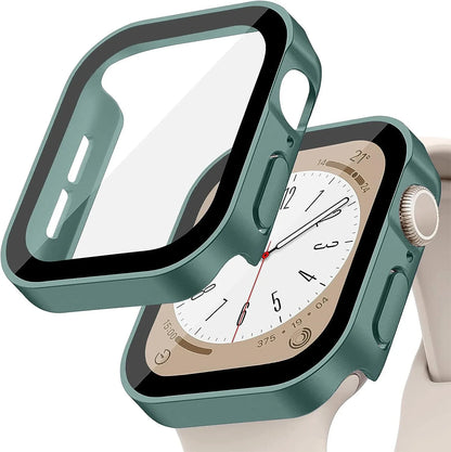 Tempered Glass+Cover for Apple Watch 11 10 9 8 7 46Mm 42Mm PC Bumper Screen Protector Case Iwatch Series 7 6 5 4 SE3 44 40 45Mm